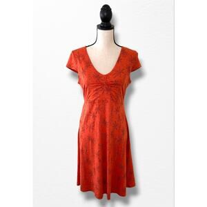 Toad & Co Orange Floral Rosemarie Dress, Size M